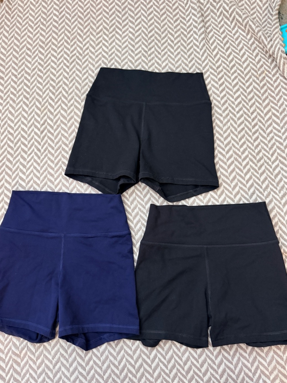 Lot of 3 Fleo Women’s High-Waist Shorts — Black & Navy
